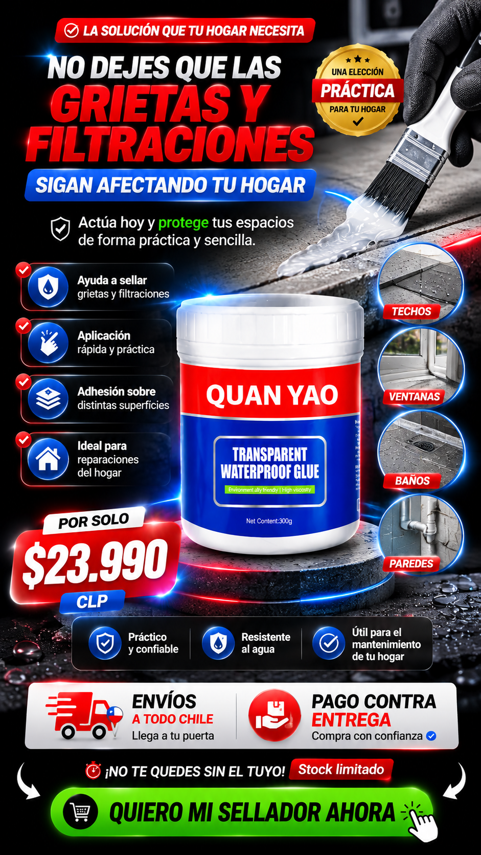 H - Sellador Adhesivo Impermeable 300GR